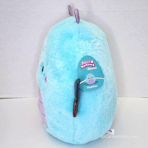 HEATHER 🪰 12" Blue Dragonfly FuzzAMallow w Irridescent Wings Squishmallow NWT - Picture 2 of 9